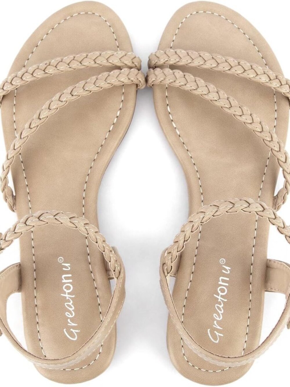 Women’s Flat Sandals Slip On Summer Gladiator Open Toe Braided Slingback Shoes